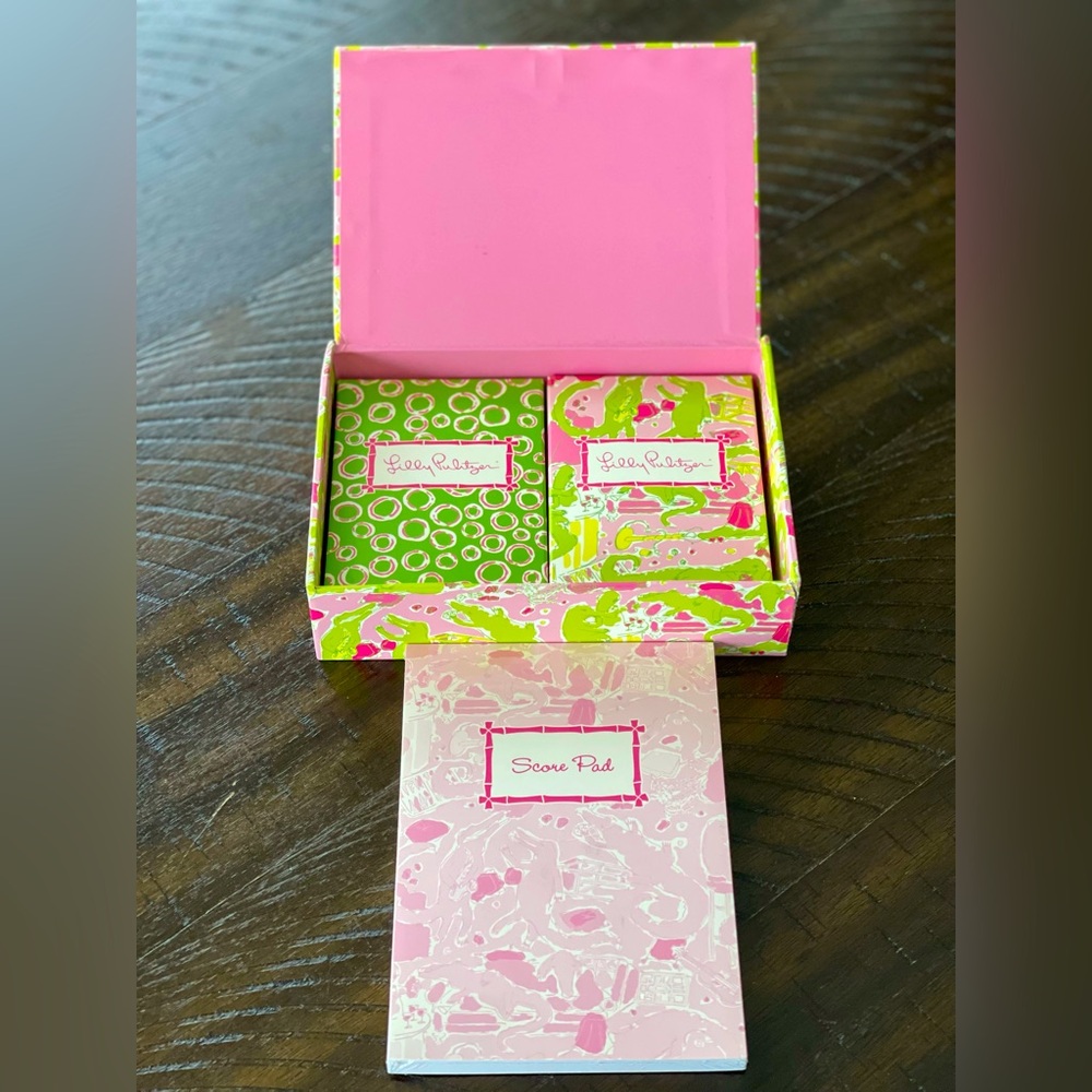 Lilly Pulitzer 2 Deck of Cards with never opened score pad. Smoke Free Home